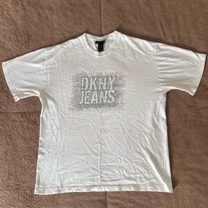 DKNY White Graphic Tee for Men